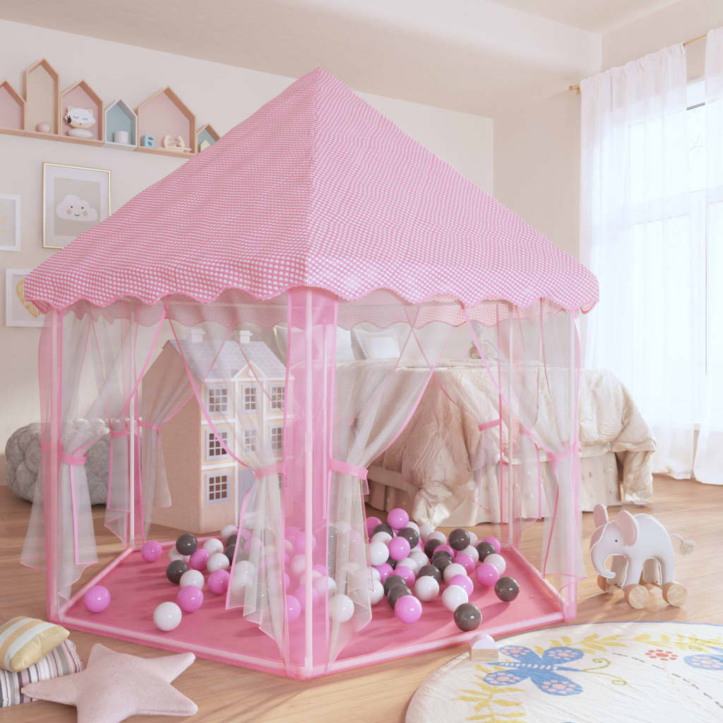 Tenda da gioco principessa con 250 palline, rosa, 133x140 cm