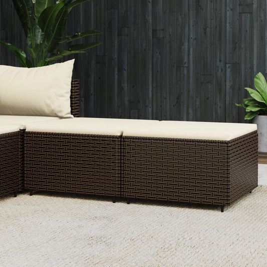 Gartenhocker mit Kissen 2 Stk. Braun Poly Rattan