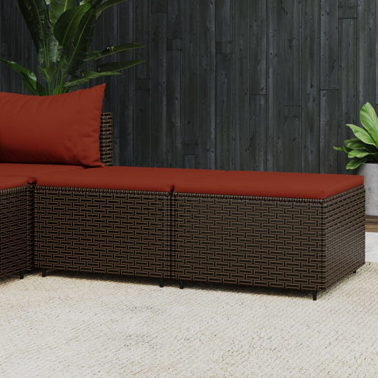 Gartenhocker mit Kissen 2 Stk. Braun Poly Rattan