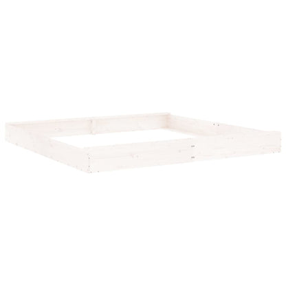 Sandkasten mit Sitzen Weiß Quadratisch Massivholz Kiefer