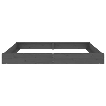 Sandkasten mit Sitzen Grau Quadratisch Massivholz Kiefer