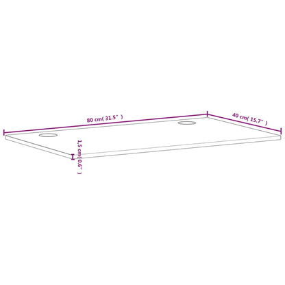 Schreibtischplatte 80x40x1,5 cm Massivholz Buche